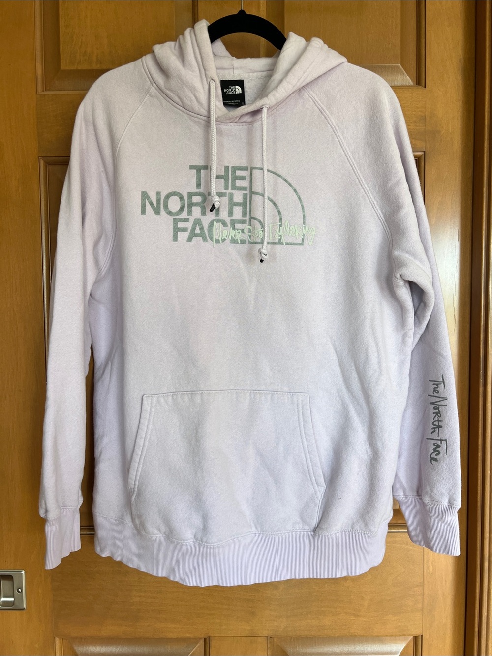 The North Face Light Lavender Pullover Hoodie with Sage Logo